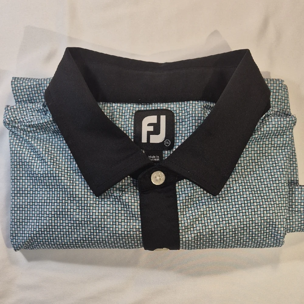FootJoy Teal and Black Performance Polo Shirt - Picture 13 of 13